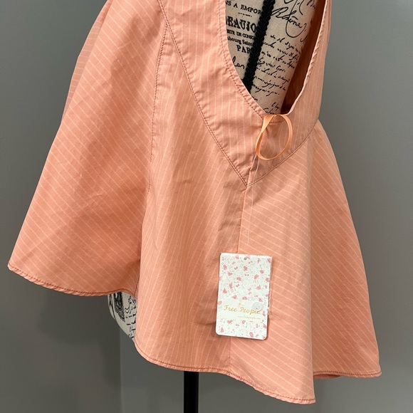 NWT - Free People Peach Carla Stripe Tank Top - Picture 3 of 12